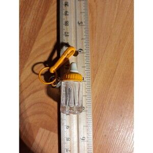 Vintage 1980s Plastic Necklace Bell Charm Baby Bottle